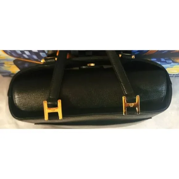 MCM - Classic Black Logo Saffiano Leather Bucket Bag - Picture 5 of 11